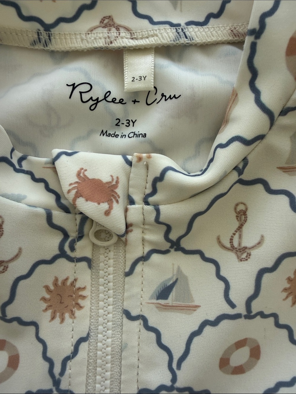 Rylee & Cru Crop Rashguard Set Nautical - Picture 5 of 8